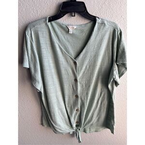 ❤️Weatherproof Vintage Tie Front Top